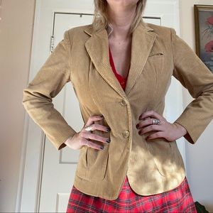 vintage mizz lizz tan corduroy blazer jacket